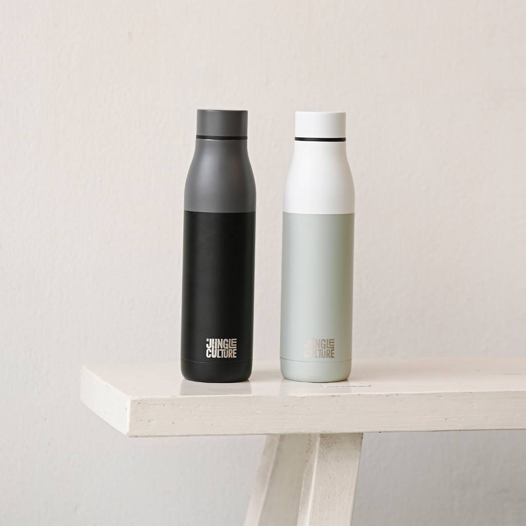Stainless Steel Water Bottle blabk and white