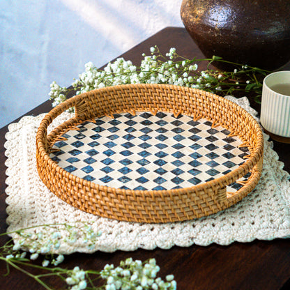 Rattan Trays • Mother of Pearl • Drift (35 cm)