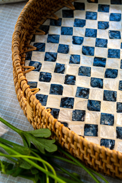 Rattan Trays • Mother of Pearl • Drift (35 cm)