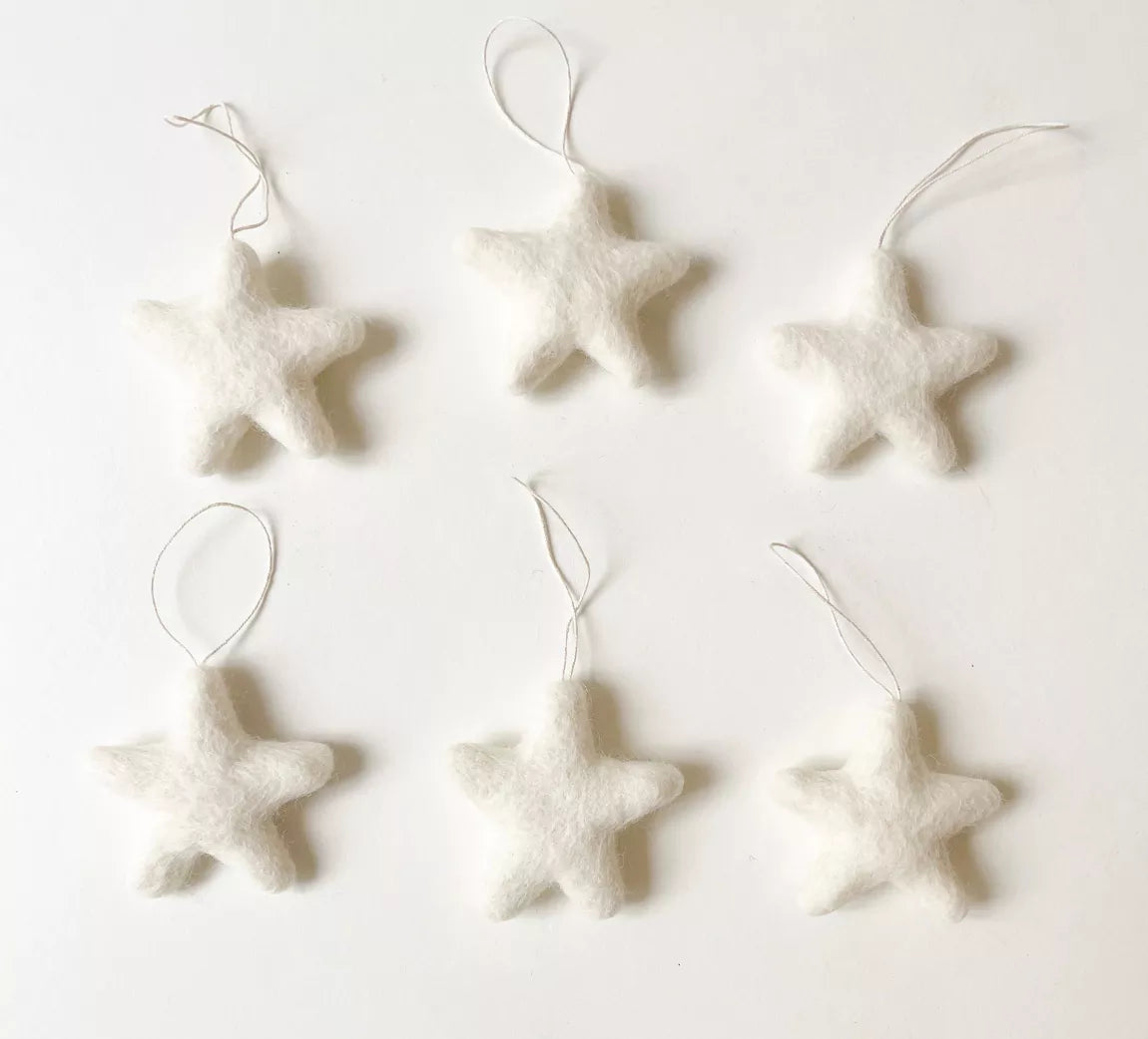 Felted Wool Star Decorations