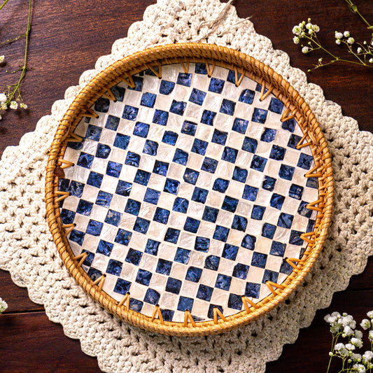 Rattan Trays • Mother of Pearl • Drift (35 cm)